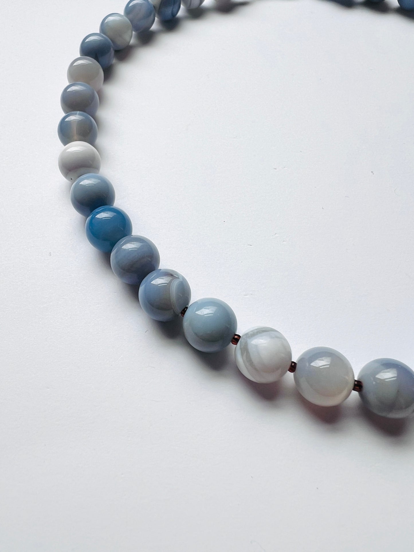 Blue Agate Beaded Necklace