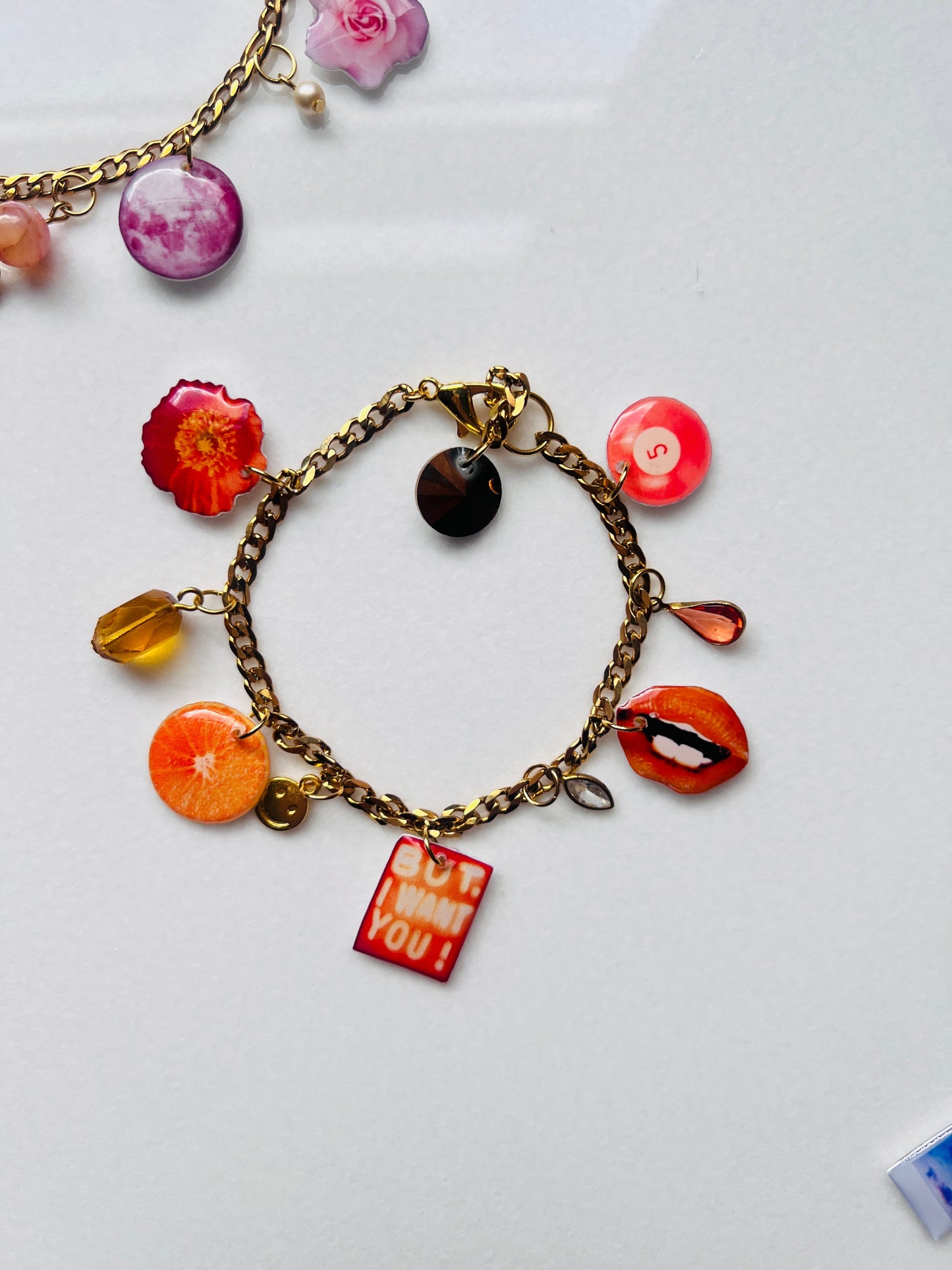 Orange Charm Bracelet