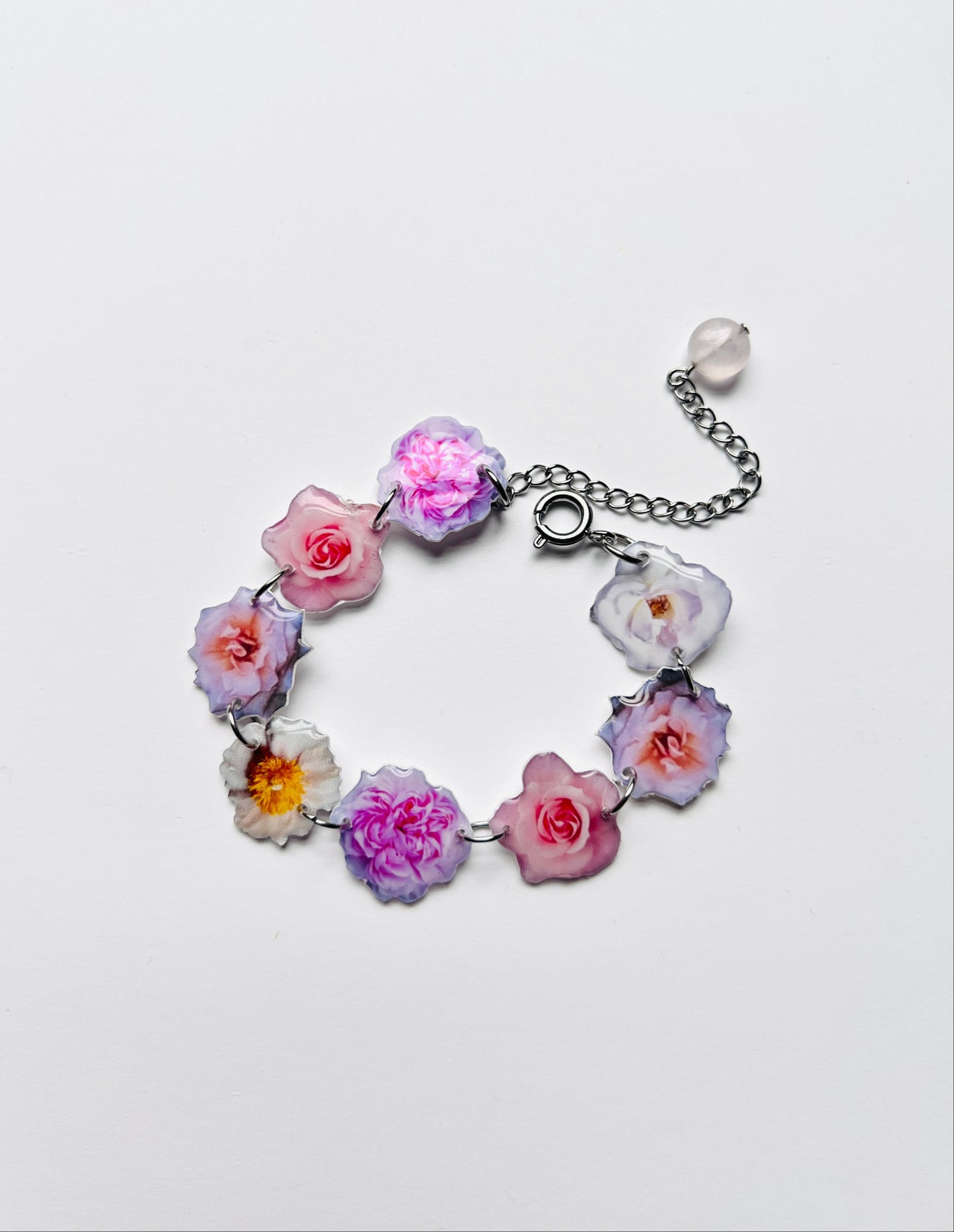 Rose Flower Charm Bracelet