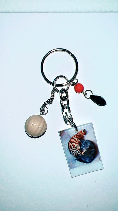 Custom Pet Collage Charm Keychain