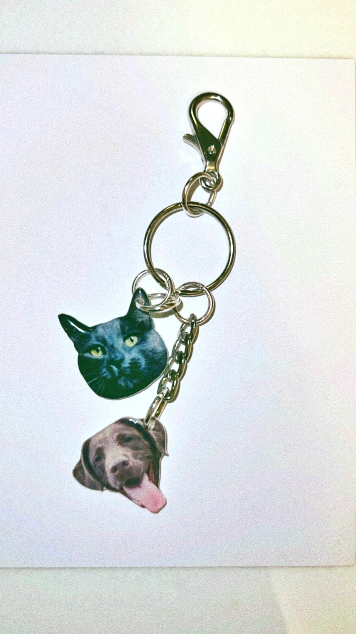 Custom Pet Collage Charm Keychain