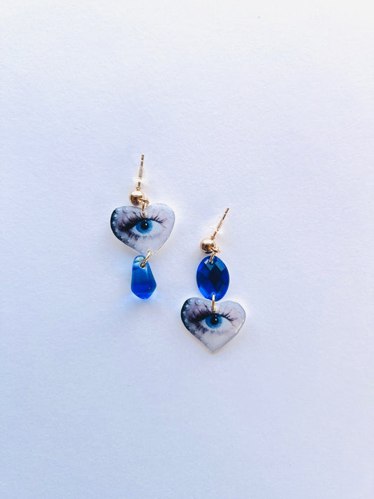 Blue Eyes Charm Earrings