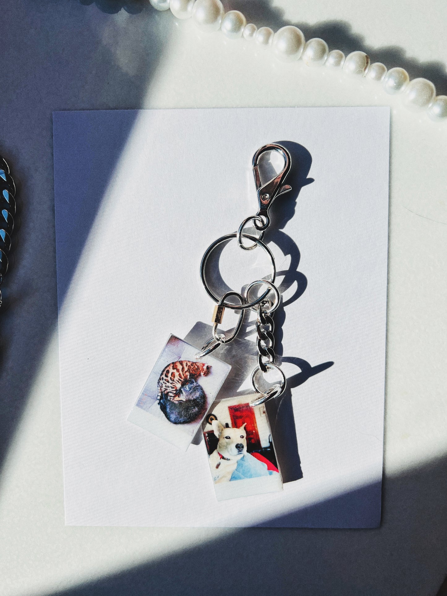 Custom Pet Collage Charm Keychain