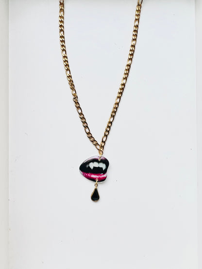 Vampire Single Charm Necklace