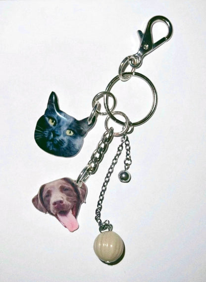 Custom Pet Collage Charm Keychain