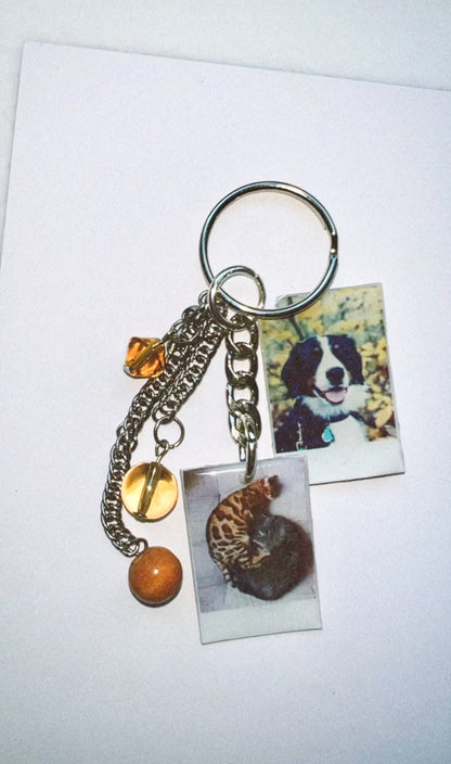 Custom Pet Collage Charm Keychain