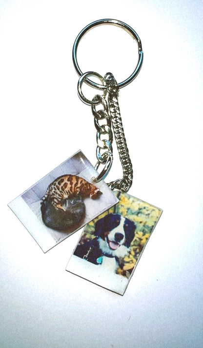 Custom Pet Collage Charm Keychain