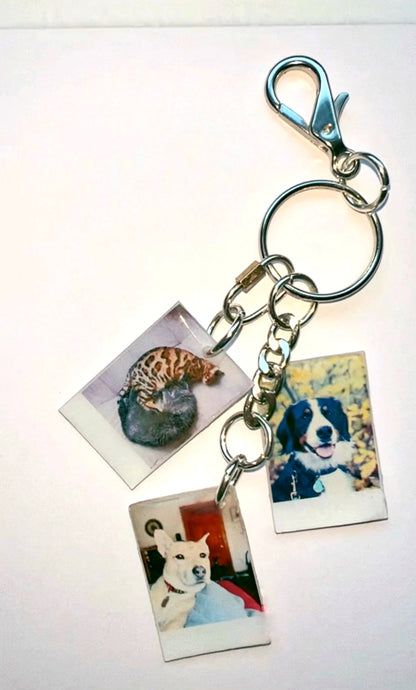 Custom Pet Collage Charm Keychain