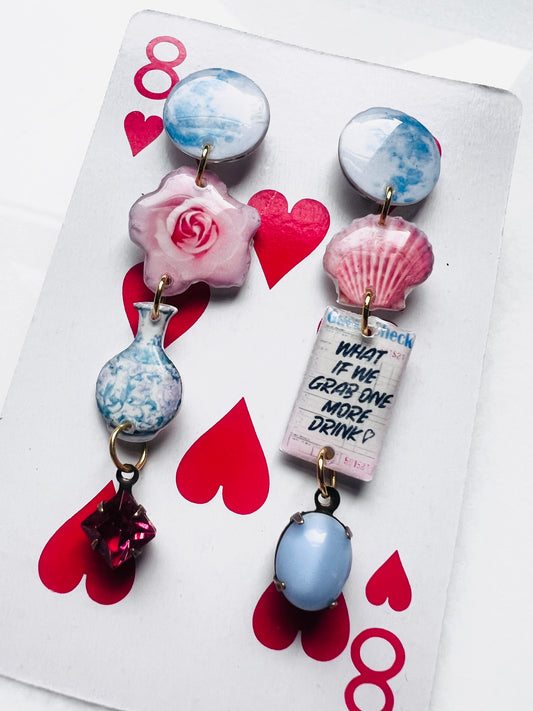 Blue Moon Multi-Charm Earrings