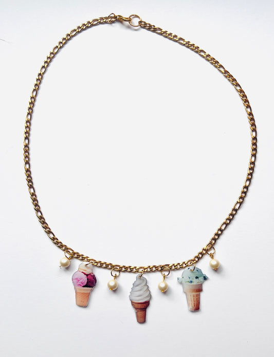 Ice Cream Cone Charm Necklace