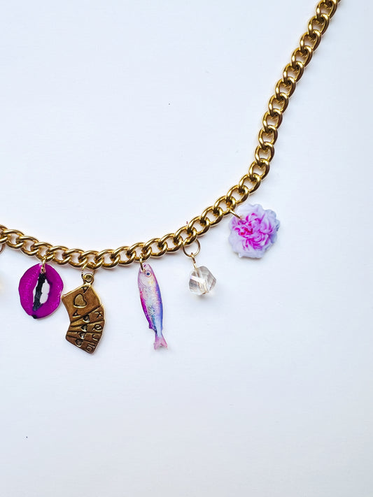 Pink Charm Necklace