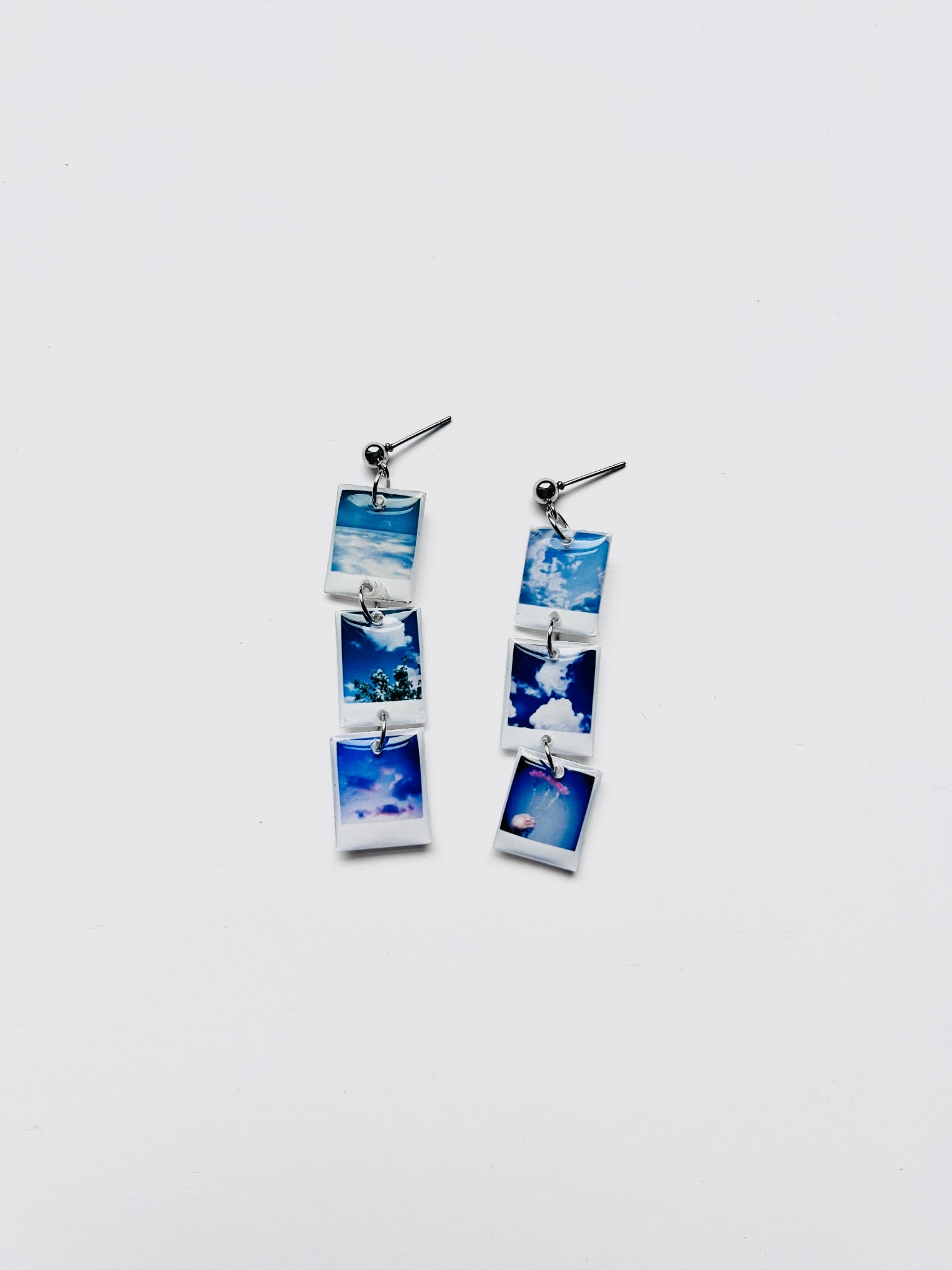 tiny poloroid photo dangly earrings