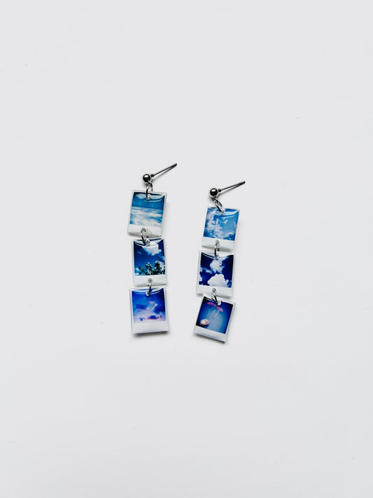 tiny poloroid photo dangly earrings