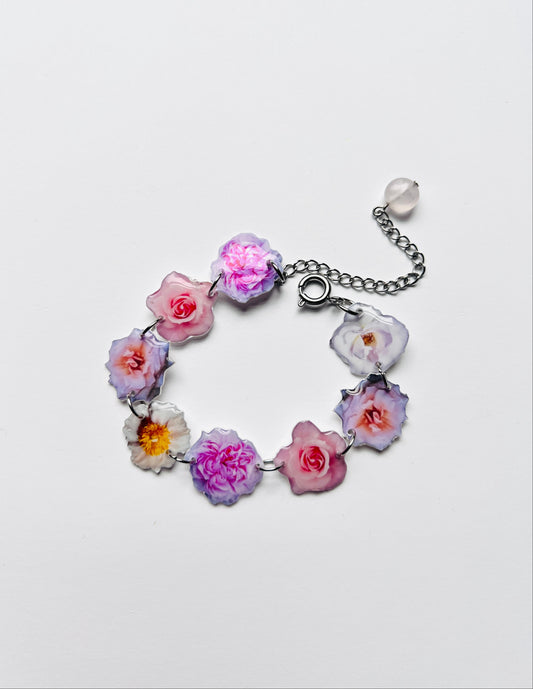 Rose Flower Charm Bracelet